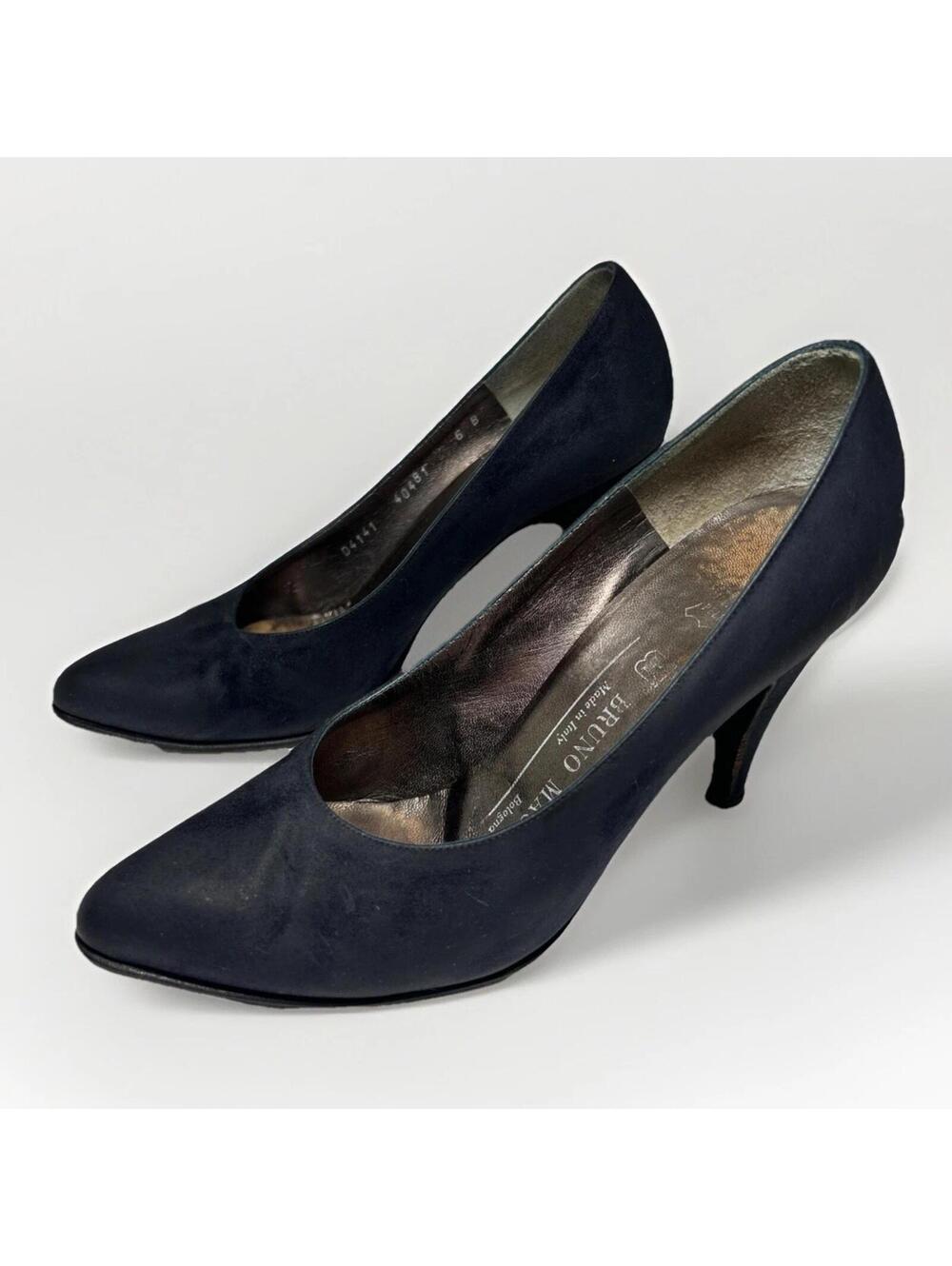 BRUNO MAGLI BOLOGNA Black Suede Shoes Size 6B Made In italy Bologno Pump 04141